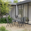 vidaXL Steel With E-Coated and Powder-Coated Dining Set in Anthracite/Gray