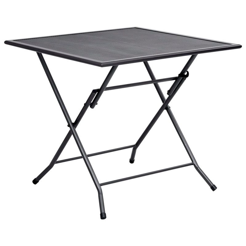 vidaXL Steel With E-Coated and Powder-Coated Dining Set in Anthracite/Gray