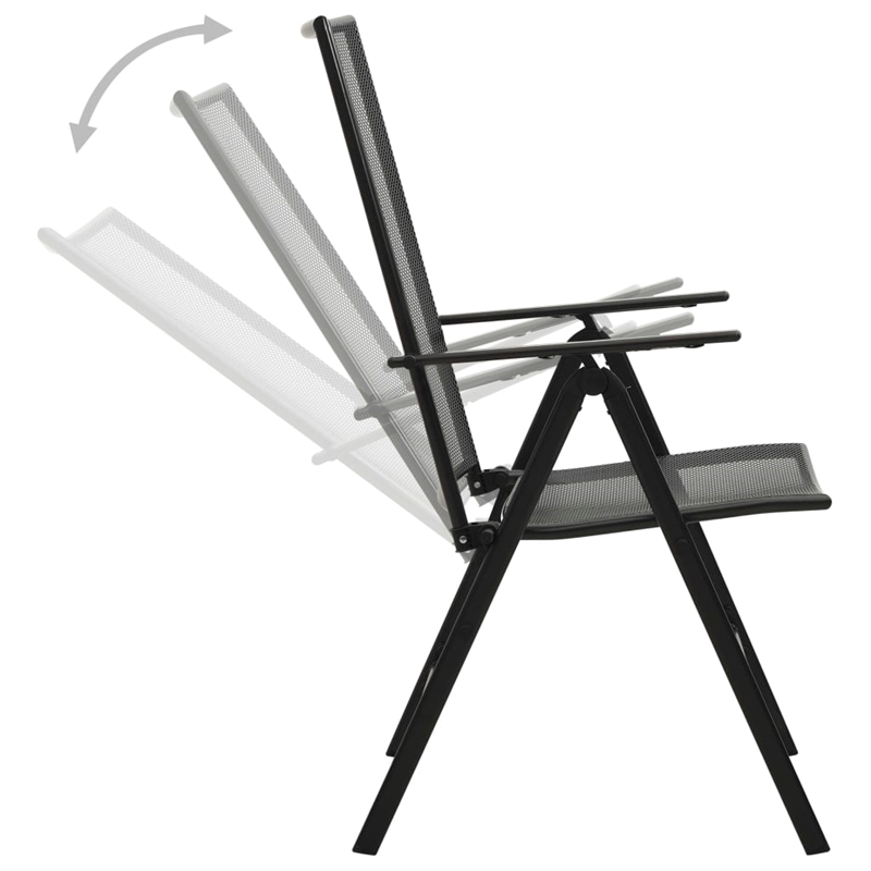vidaXL Steel With E-Coated and Powder-Coated Dining Set in Anthracite/Gray
