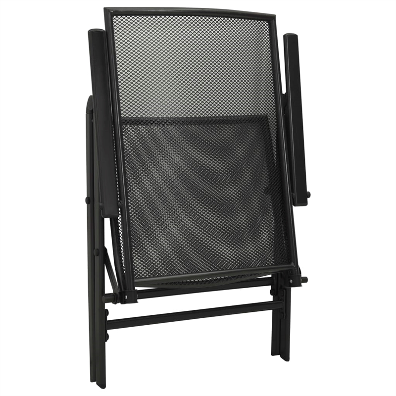 vidaXL Steel With E-Coated and Powder-Coated Dining Set in Anthracite/Gray