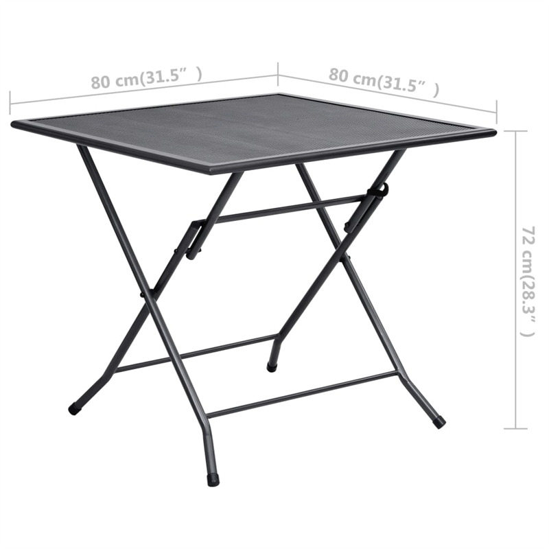 vidaXL Steel With E-Coated and Powder-Coated Dining Set in Anthracite/Gray