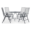 vidaXL Steel With E-Coated and Powder-Coated Dining Set in Anthracite/Gray
