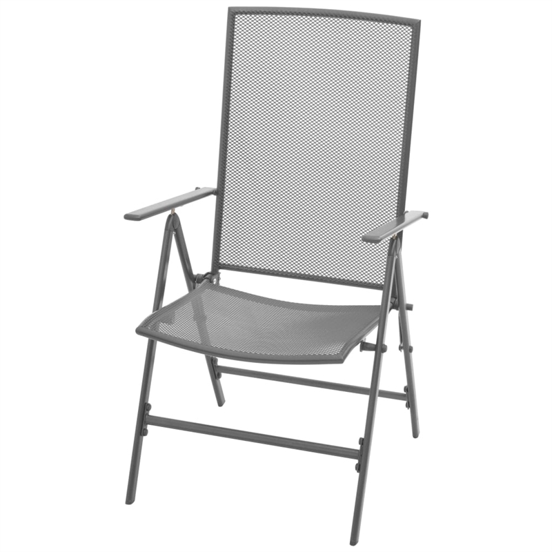 vidaXL Steel With E-Coated and Powder-Coated Dining Set in Anthracite/Gray