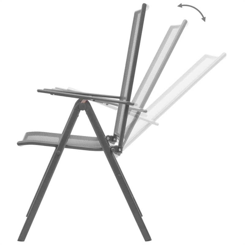 vidaXL Steel With E-Coated and Powder-Coated Dining Set in Anthracite/Gray