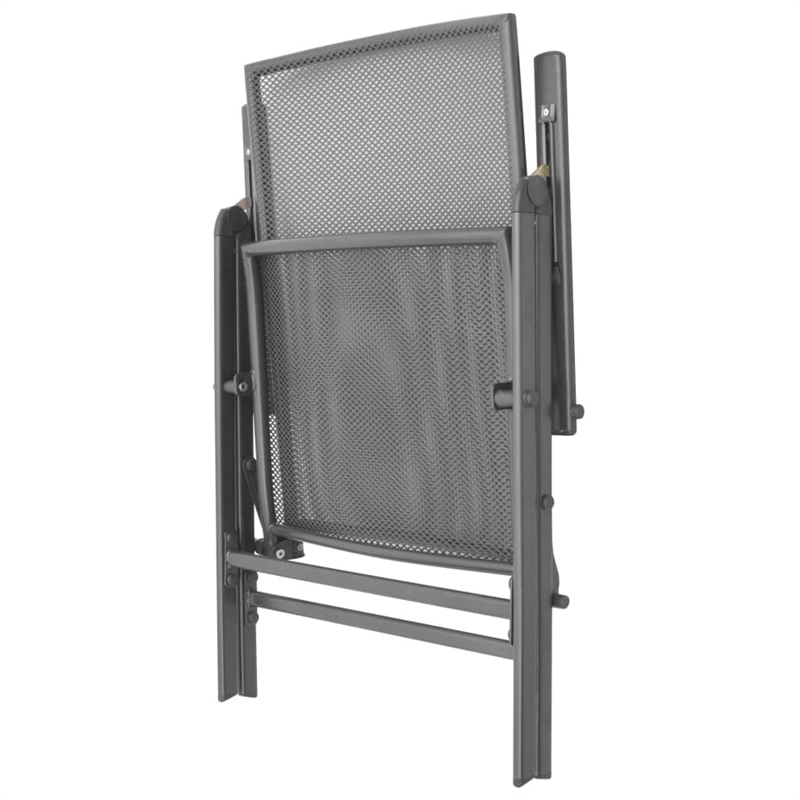 vidaXL Steel With E-Coated and Powder-Coated Dining Set in Anthracite/Gray