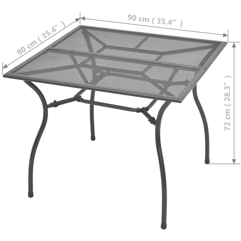 vidaXL Steel With E-Coated and Powder-Coated Dining Set in Anthracite/Gray