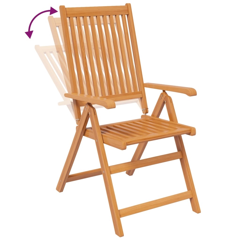 vidaXL Solid Acacia Wood Medium Foldable Garden Dining Set Natural/Brown