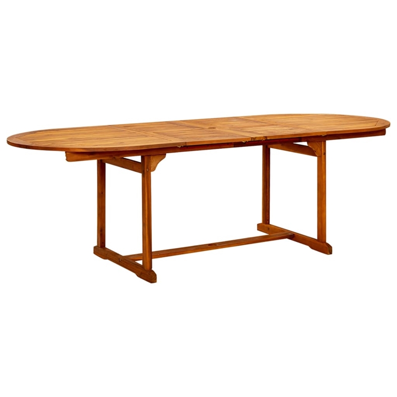 vidaXL Solid Acacia Wood Large Foldable Garden Dining Set in Brown