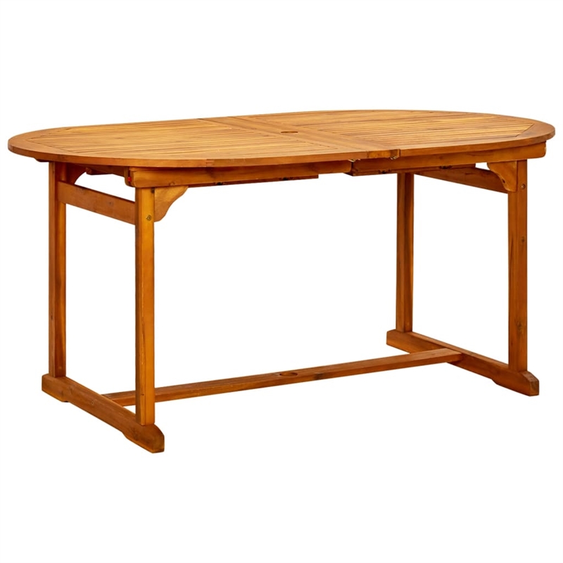 vidaXL Solid Acacia Wood Large Foldable Garden Dining Set in Brown