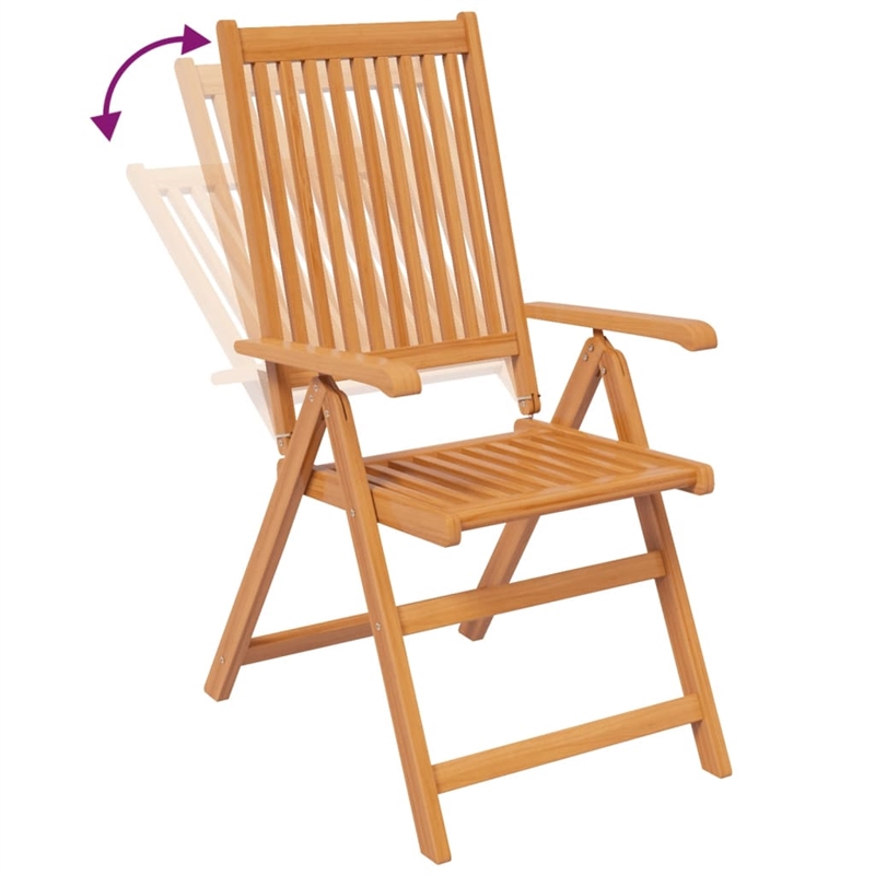 vidaXL Solid Acacia Wood Large Foldable Garden Dining Set in Brown