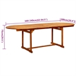 vidaXL Solid Acacia Wood Large Foldable Garden Dining Set in Brown