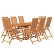 vidaXL Solid Acacia Wood Large Garden Dining Set Natural/Brown