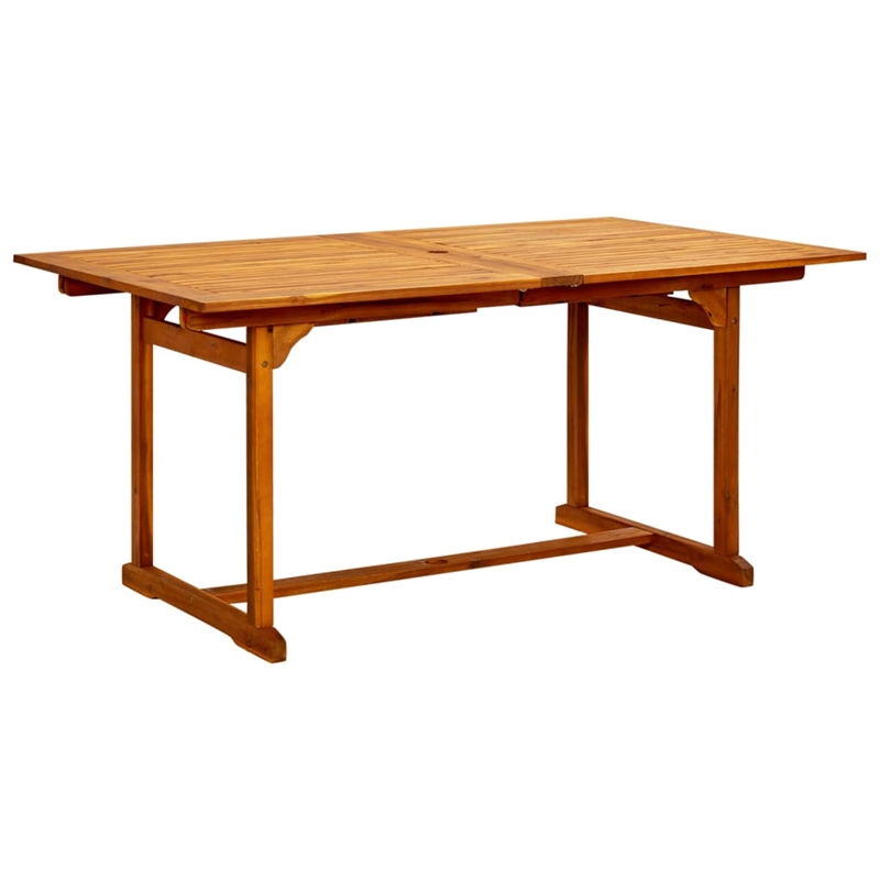 vidaXL Solid Acacia Wood Large Extendable Garden Dining Set Natural/Brown