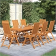 vidaXL Solid Acacia Wood Large Garden Dining Set Natural/Brown