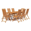 vidaXL Solid Acacia Wood Large Garden Dining Set Natural/Brown