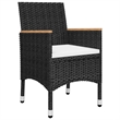 vidaXL Dining Set in Black and Cream White