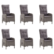 vidaXL Solid Acacia Wood 7-Piece Set Durable Dining Set in Gray