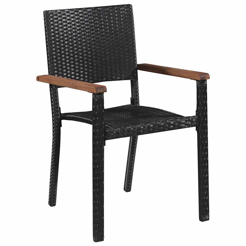vidaXL Solid Acacia Wood Medium Durable Dining Set in Black