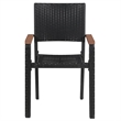 vidaXL Solid Acacia Wood Medium Durable Dining Set in Black