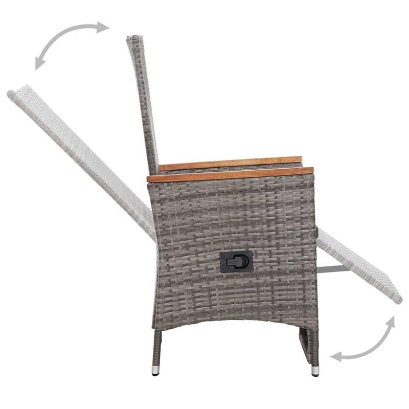 vidaXL Dining Set in Gray For Chair/Dark Gray For Cushion