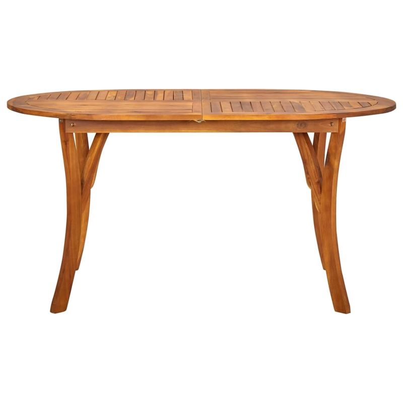 vidaXL 7 Piece Solid Acacia Wood Dining Set in Gray