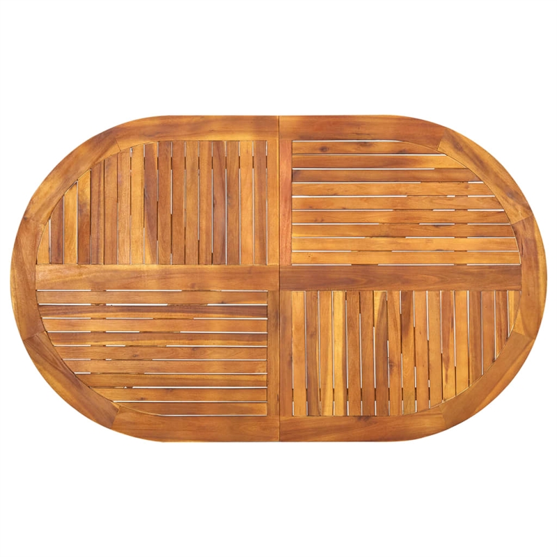 vidaXL Solid Acacia Wood Medium Durable Dining Set in Brown