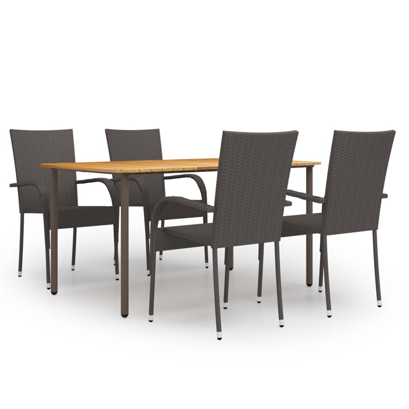 vidaXL Solid Acacia Wood Dining Set in Brown