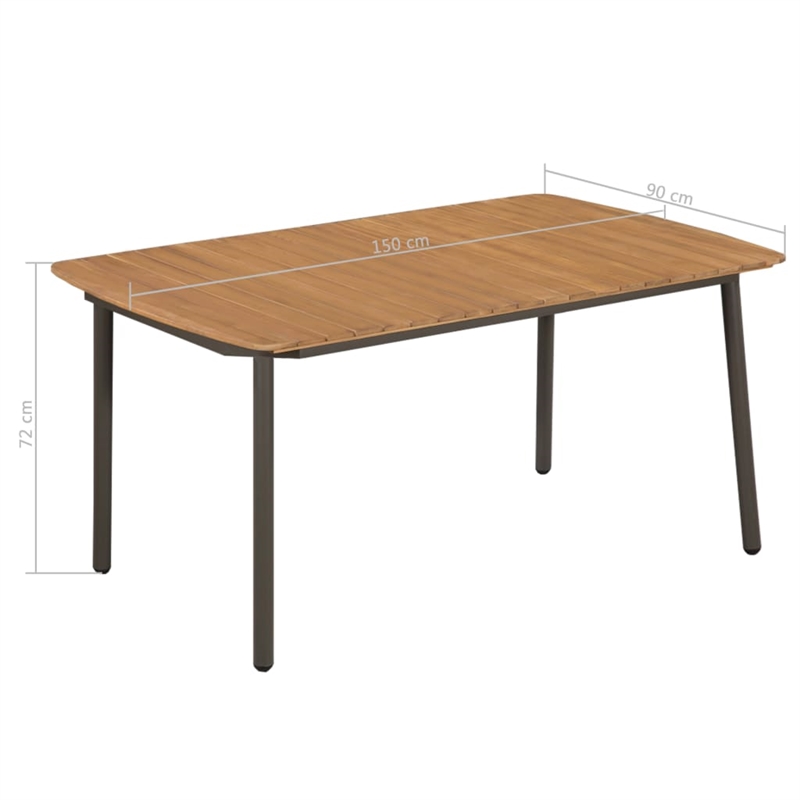 vidaXL Solid Acacia Wood Dining Set in Brown