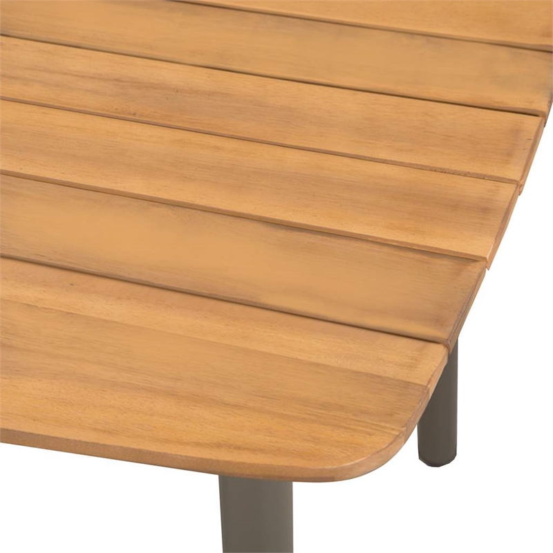 vidaXL Solid Acacia Wood Large Dining Set in Gray/Natural