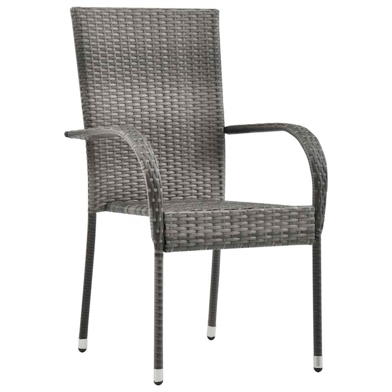vidaXL Solid Acacia Wood Large Dining Set in Gray/Natural
