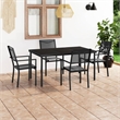 vidaXL Outdoor Dining Set in Black and Anthracite/Gray