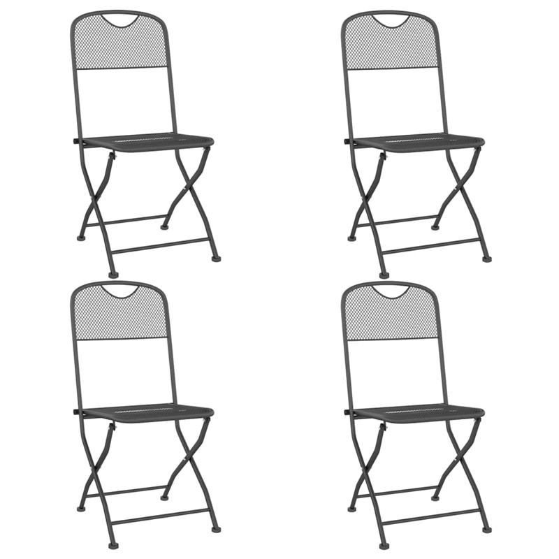 vidaXL Expanded Metal Mesh With E-Coating Garden Dining Set in Anthracite