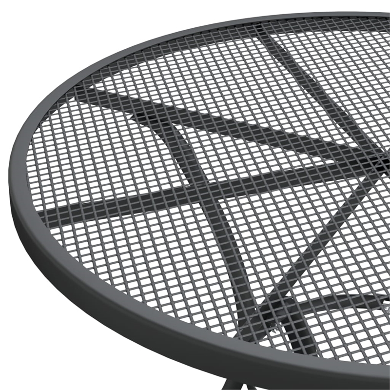 vidaXL Expanded Metal Mesh With E-Coating Garden Dining Set in Anthracite/Gray