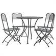 vidaXL Expanded Metal Mesh Medium Foldable Garden Dining Set in Anthracite/Gray