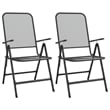 vidaXL Expanded Metal Mesh Medium Foldable Garden Dining Set in Anthracite/Gray