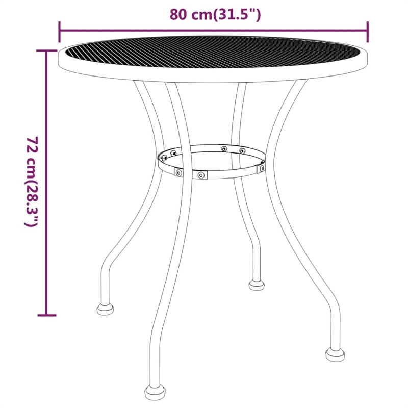 vidaXL Expanded Metal Mesh Medium Foldable Garden Dining Set in Anthracite/Gray