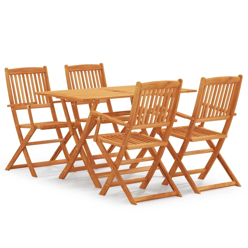 vidaXL Solid Eucalyptus Wood Standard Outdoor Dining Set in Brown