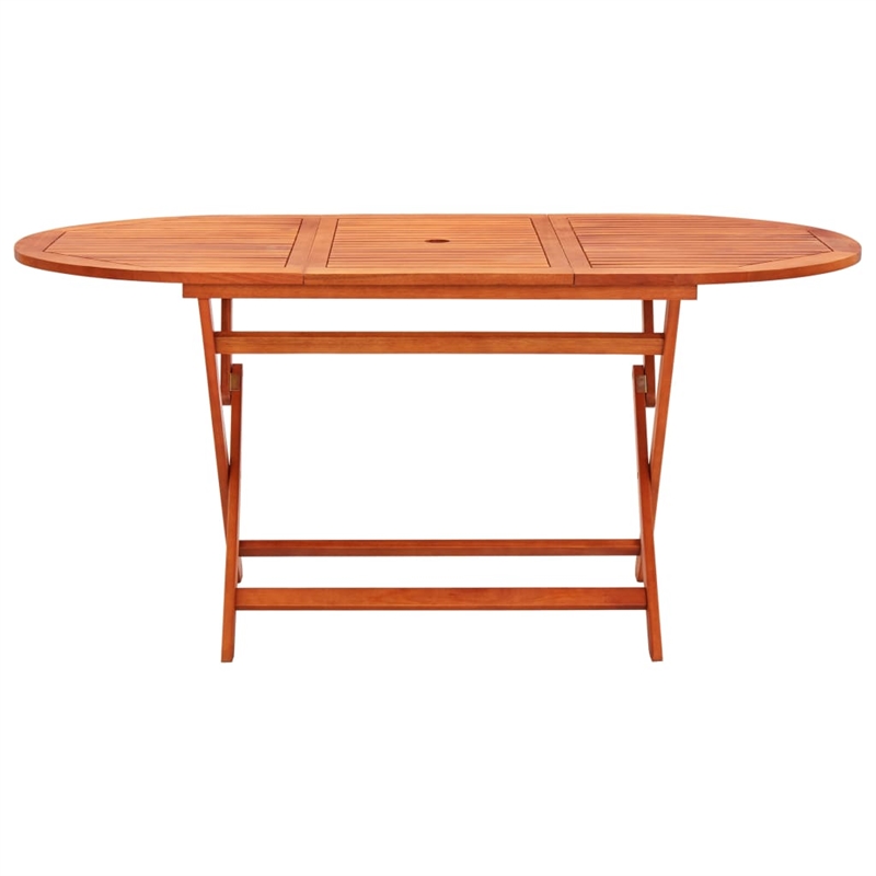 vidaXL Solid Eucalyptus Wood 9 Piece Set Outdoor Dining Set Natural/Brown