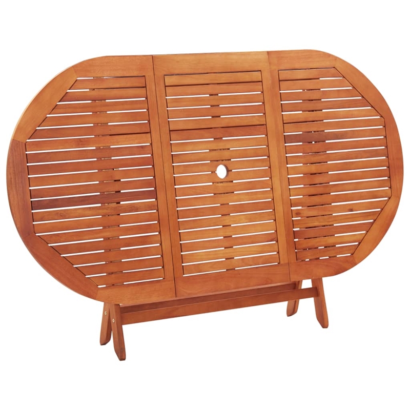 vidaXL Eucalyptus Solid Eucalyptus Wood Medium Outdoor Dining Set in Brown
