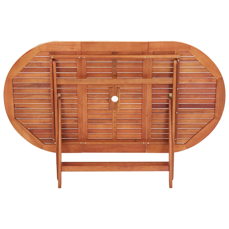 vidaXL Eucalyptus Solid Eucalyptus Wood Medium Outdoor Dining Set in Brown