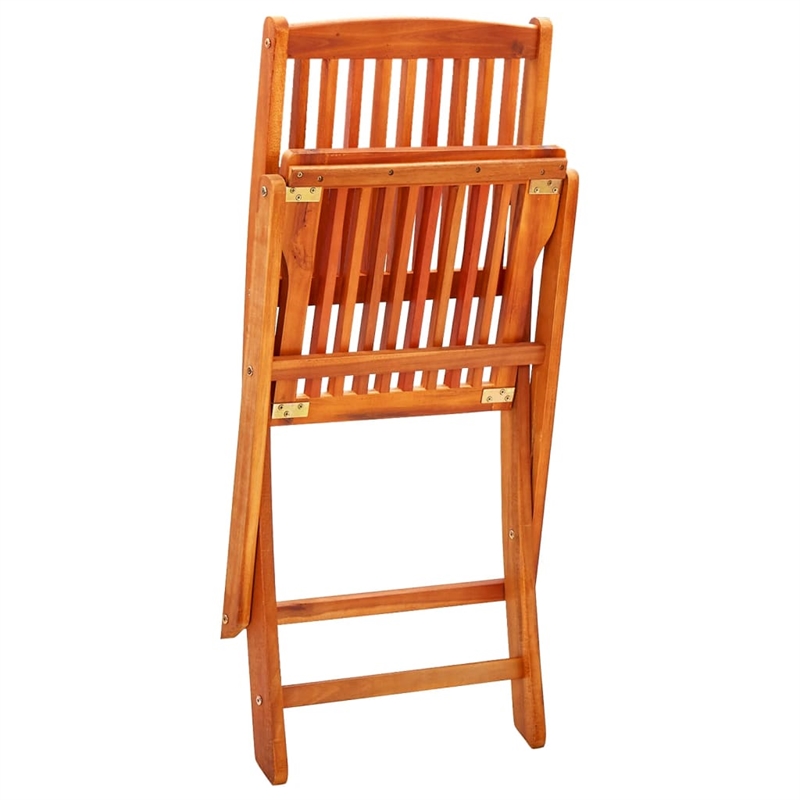vidaXL Wooden Solid Eucalyptus Wood Compact Outdoor Dining Set in Brown