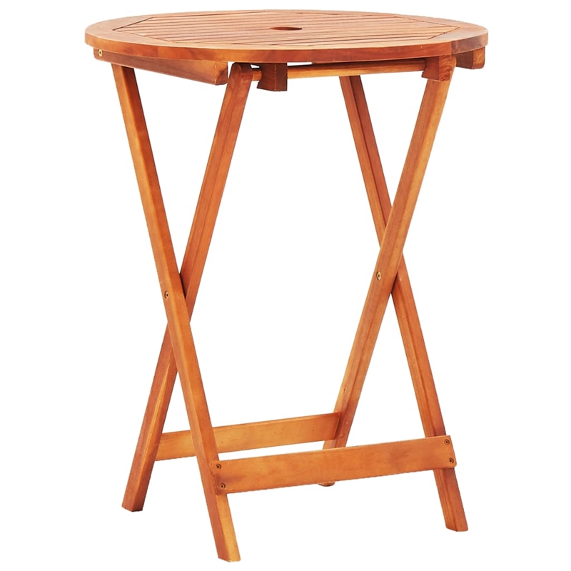 vidaXL Wooden Solid Eucalyptus Wood Compact Outdoor Dining Set in Brown