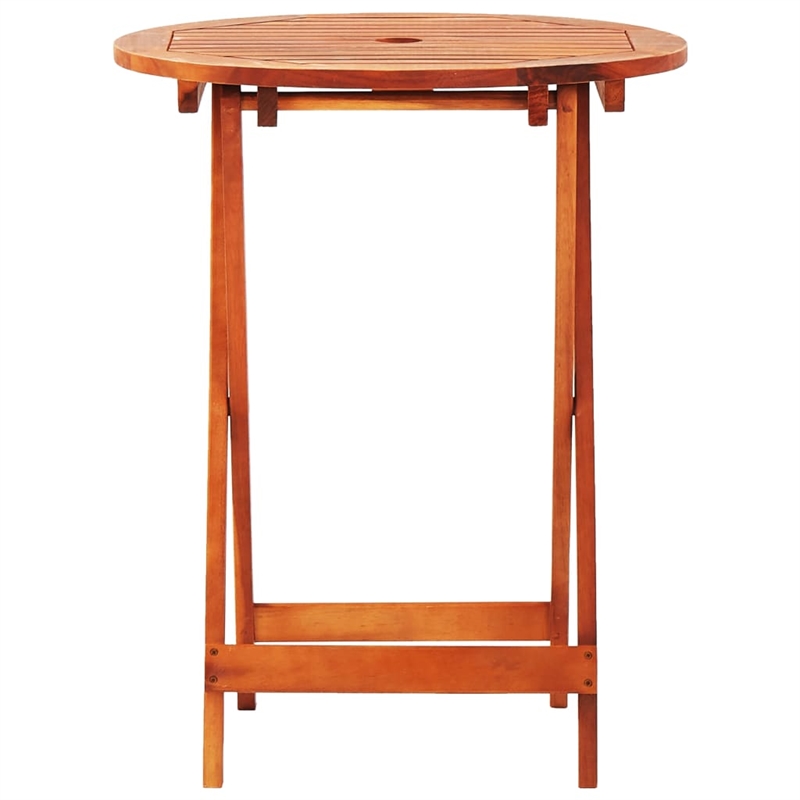 vidaXL Wooden Solid Eucalyptus Wood Compact Outdoor Dining Set in Brown