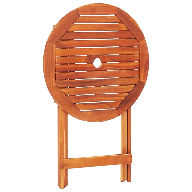 vidaXL Wooden Solid Eucalyptus Wood Compact Outdoor Dining Set in Brown