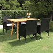 vidaXL Dining Set in Black/Cream White