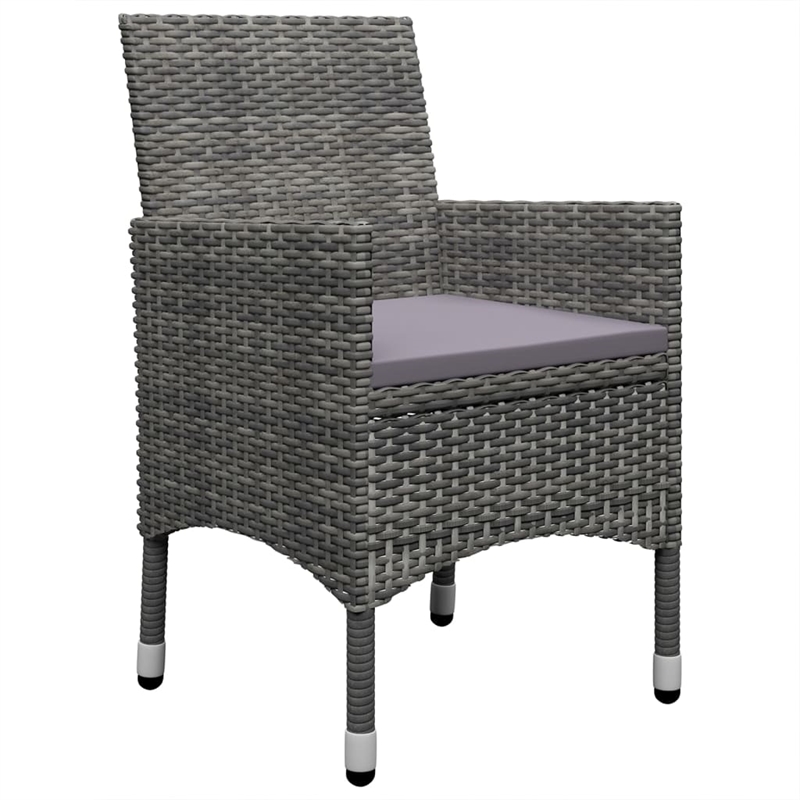 vidaXL Solid Acacia Wood 5 Piece Set Dining Set in Gray