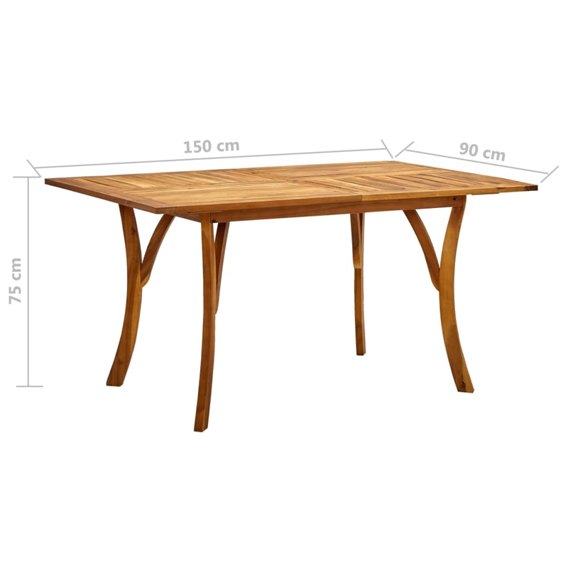 vidaXL Solid Acacia Wood 5 Piece Set Dining Set in Gray