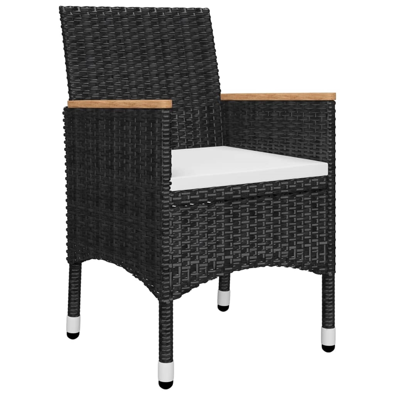 vidaXL Solid Acacia Wood Medium Durable Dining Set in Black