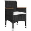 vidaXL Solid Acacia Wood Medium Durable Dining Set in Black