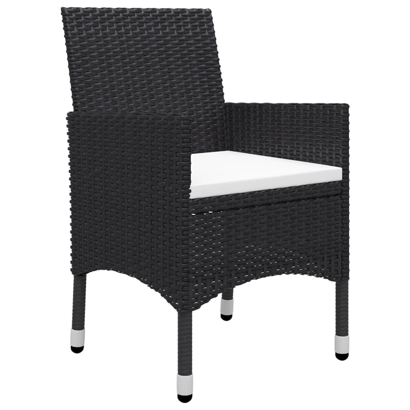 vidaXL Solid Acacia Wood Medium Durable Dining Set in Black